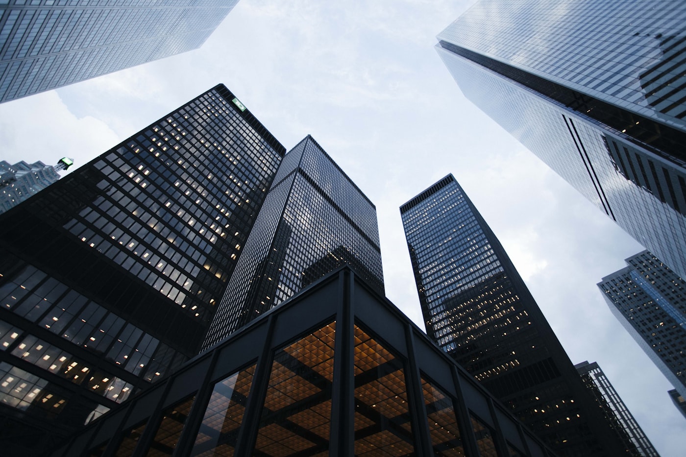 City skyline of commercial buildings